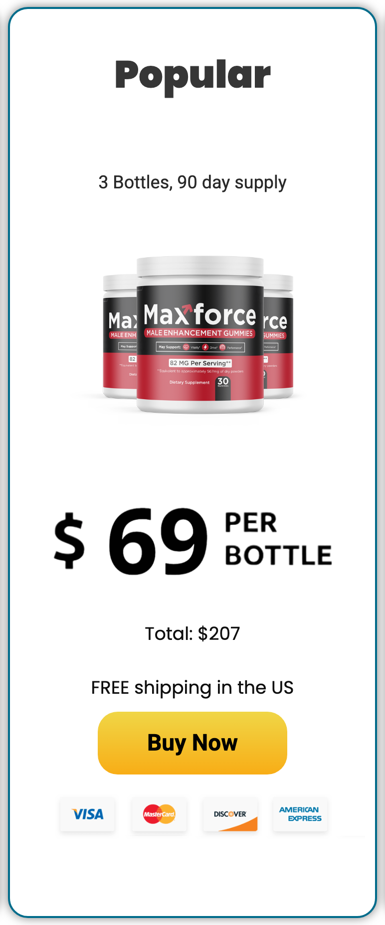 Max Force 90 day supply